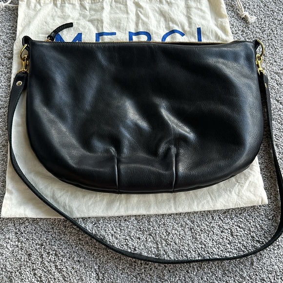 Clare V. Moyen Messenger Black Leather EUC - Picture 15 of 16